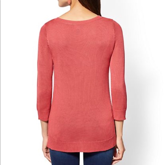 LAST ONE Pure Peach lace up cable knit sweater - Picture 5 of 7